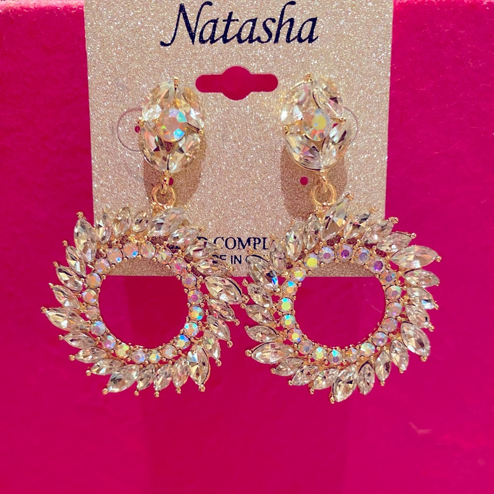Natasha Rhinestone Sparkle Dangle Earrings